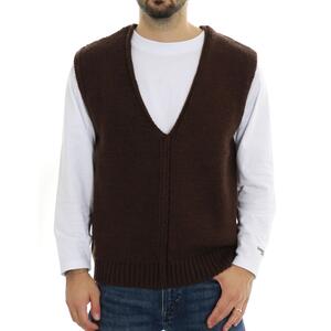 GILET IN MAGLIA MARRONE